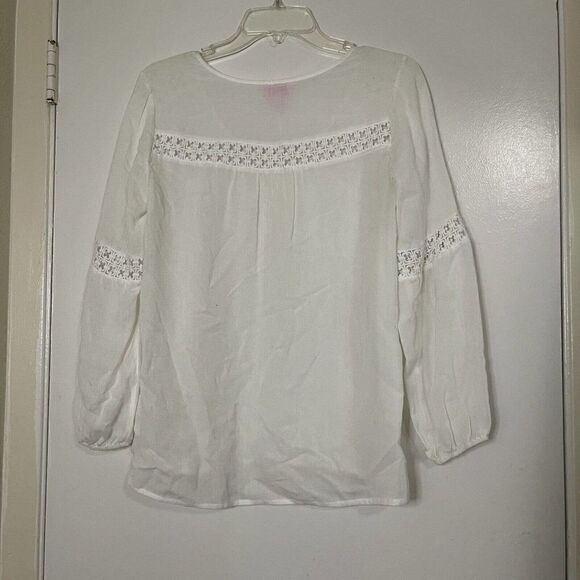 Lilly Pulitzer White Boho knit pullover blouse size XS - Picture 7 of 7